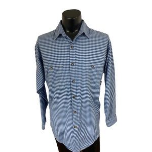 Patagonia Mens Button Down Shirt Organic Checker Blue Gray L Cotton
